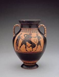 Amphora Depicting Hercules Fighting the Nemean Lion, c.540 BC